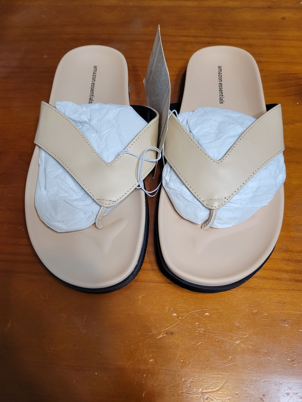 Amazon Essentials Beige Thong Sandals